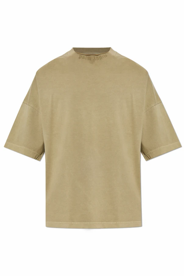 GREEN T-shirt with a vintage effect