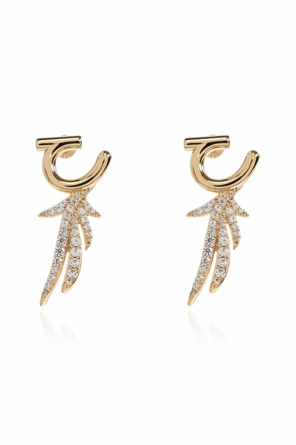 GOLD Earrings with sparkling crystals