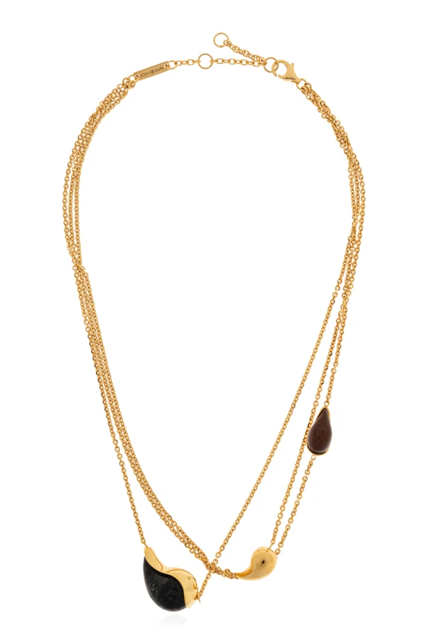 GOLD Necklace with teardrop pendants
