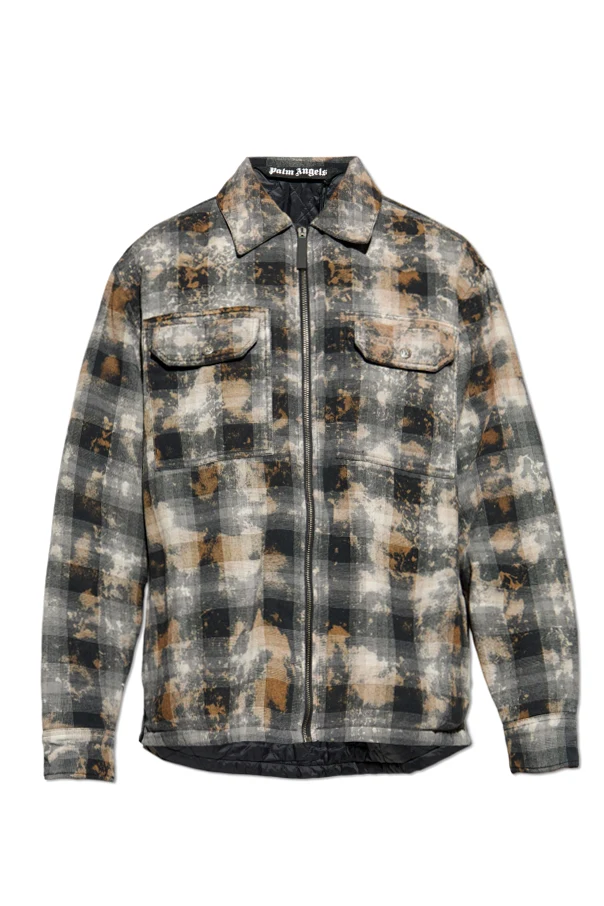 GRAU Gefütterte Jacke mit Karomuster
