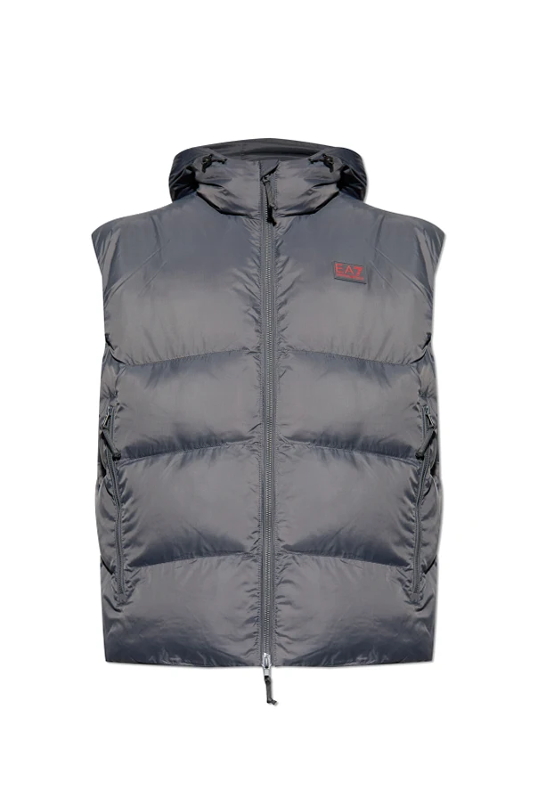 SZARY Puchowa kamizelka z logo