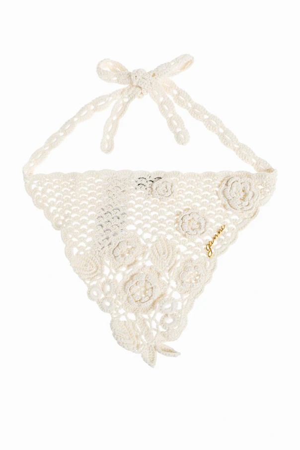 cream Crocheted headscarf