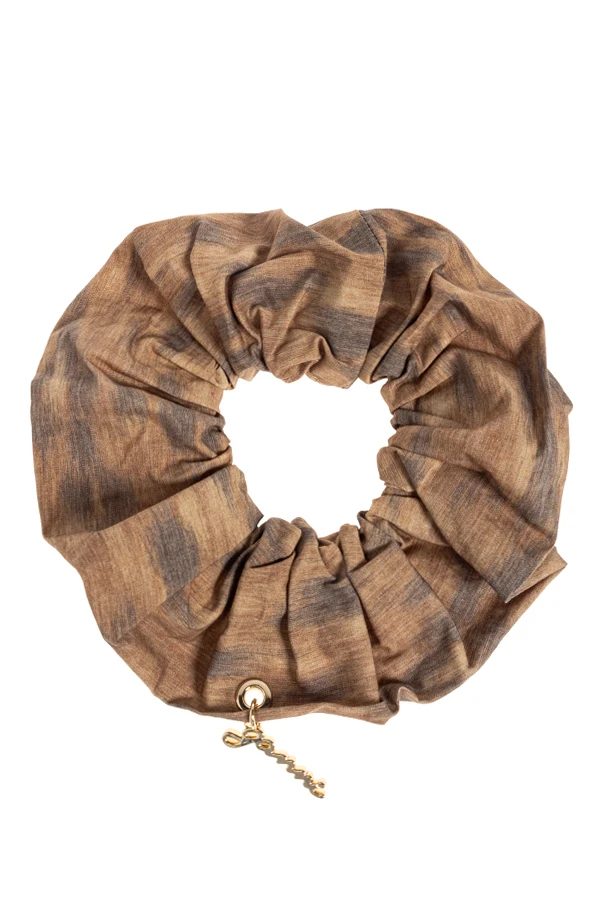BROWN Hair scrunchie with logo
