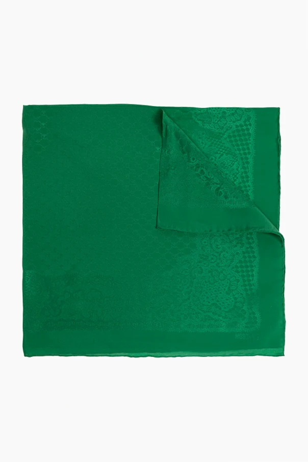 GREEN Silk scarf with monogram