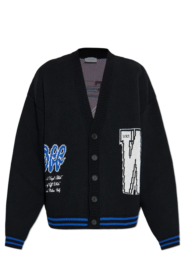 SCHWARZ Strickjacke mit Logo
