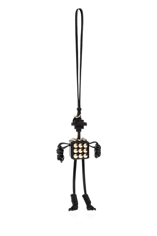 BLACK Leather bag tag