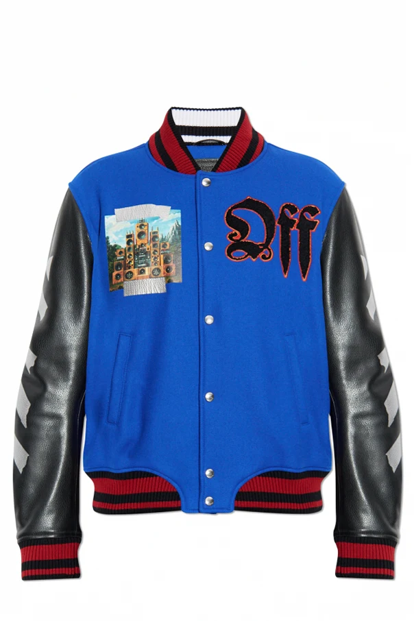 BLAU Jacke aus kombinierten Materialien