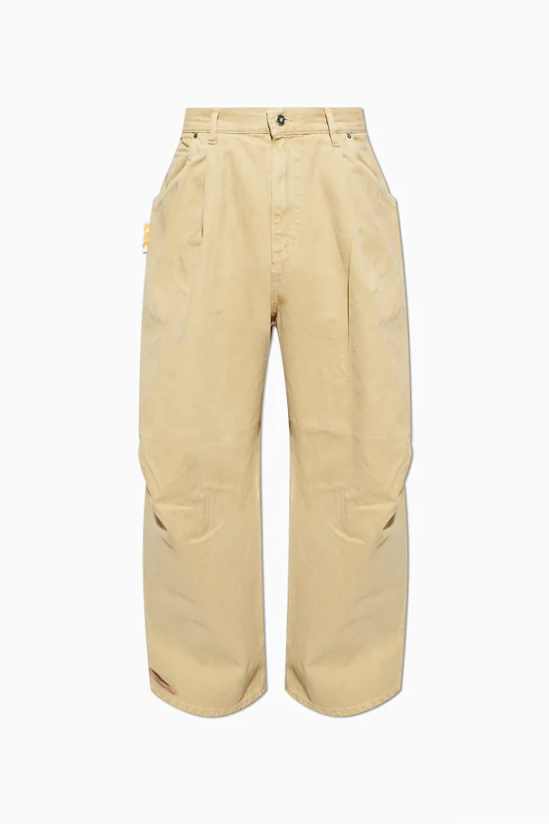 beige Jeans with logo