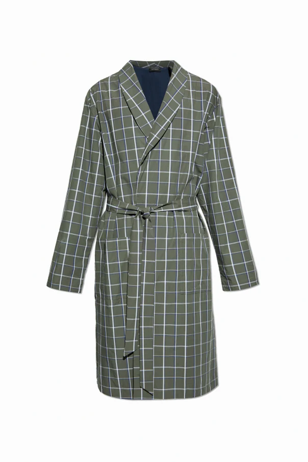 GREEN Plaid patterned bathrobe