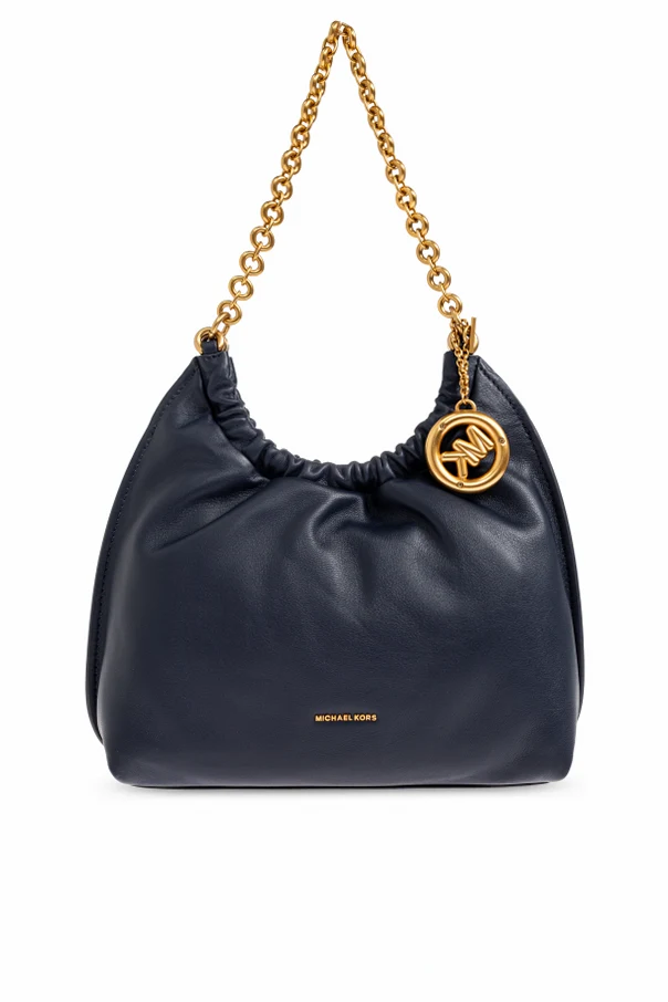 NAVY BLUE Leather shoulder bag