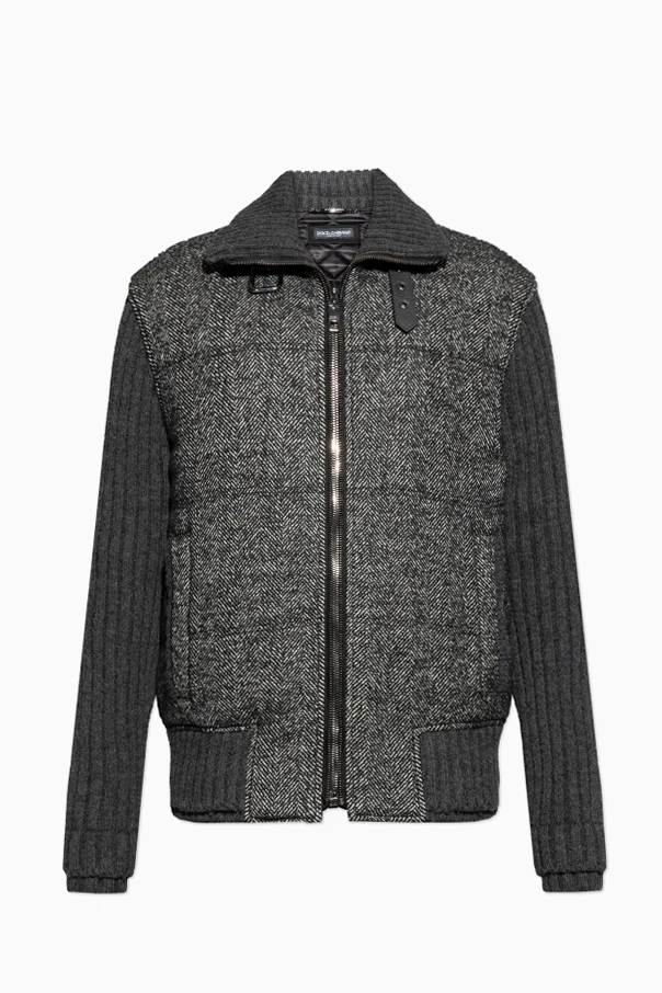 GRAU Jacke mit Fischgrätenmuster