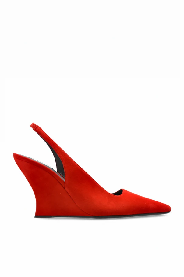 RED Suede wedge shoes