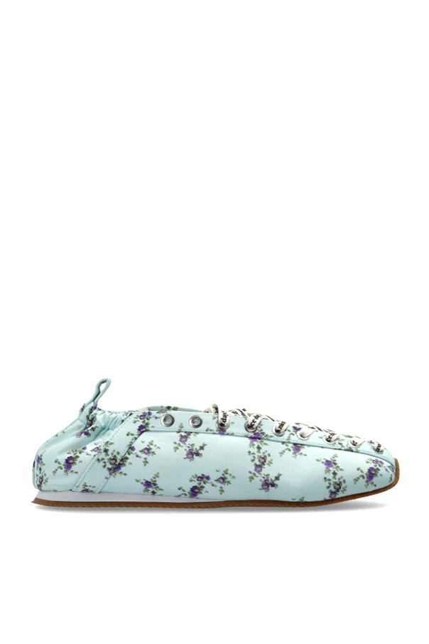 light blue Sports shoes with a floral motif