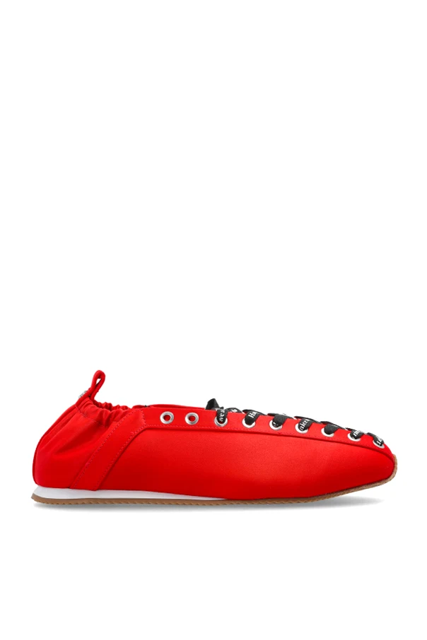 RED Satin sports shoes