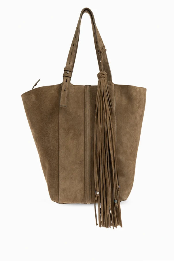 BROWN Suede shopper bag