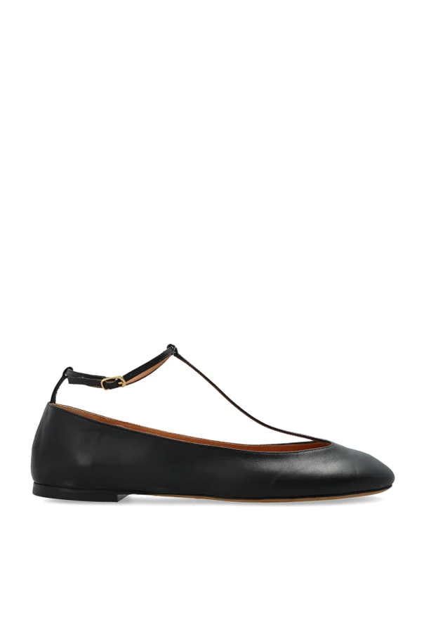 BLACK Leather ballerinas
