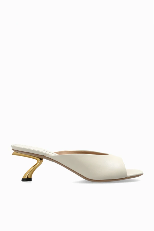 cream Heeled mules `Igea`