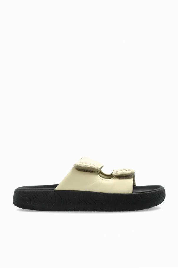 cream 'ETNA BOLD LEATHER' slides