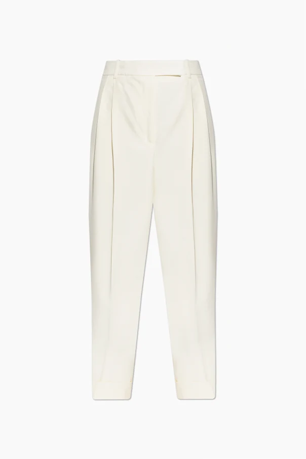 cream Pleated pants