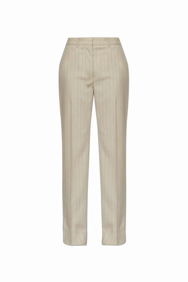 cream Wool pinstripe pants