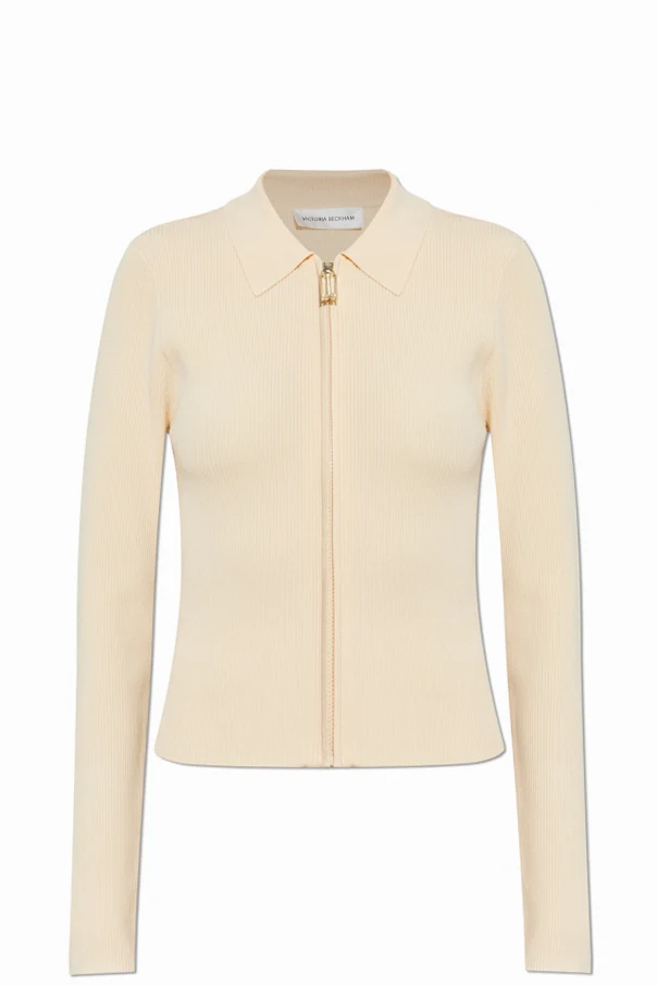 cream Zipped cardigan