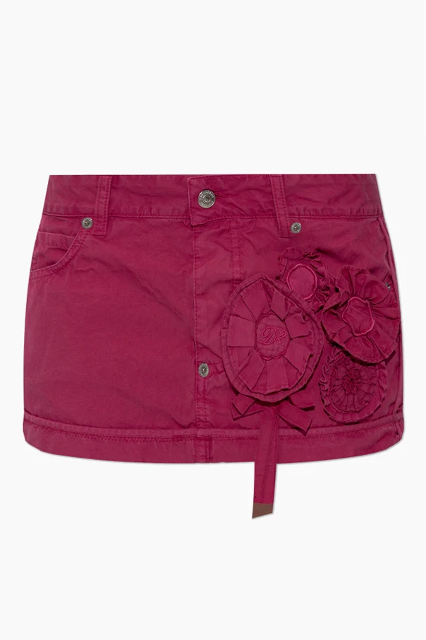 PINK Short skirt with appliqué