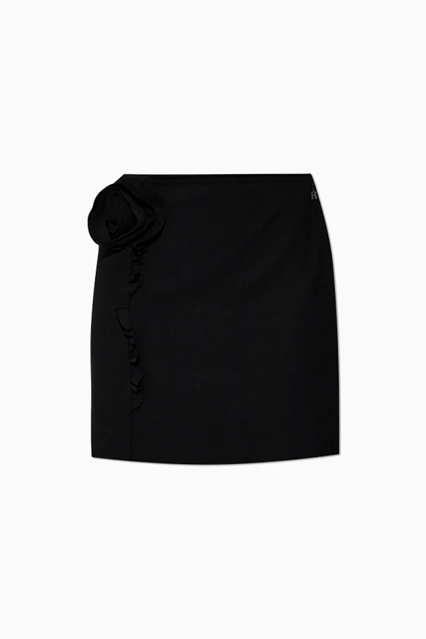 BLACK Short skirt with appliqué