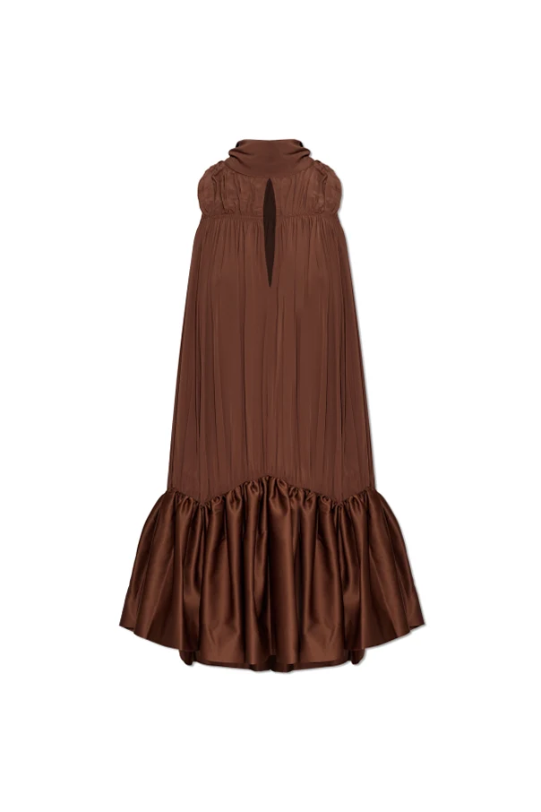 BROWN Short dress with draping