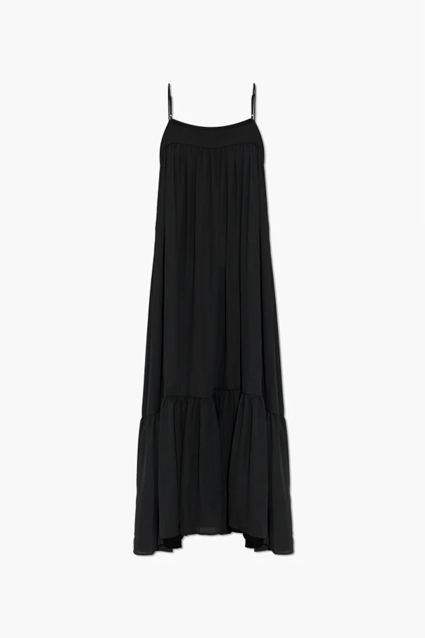 BLACK Oversized dress with shoulder straps