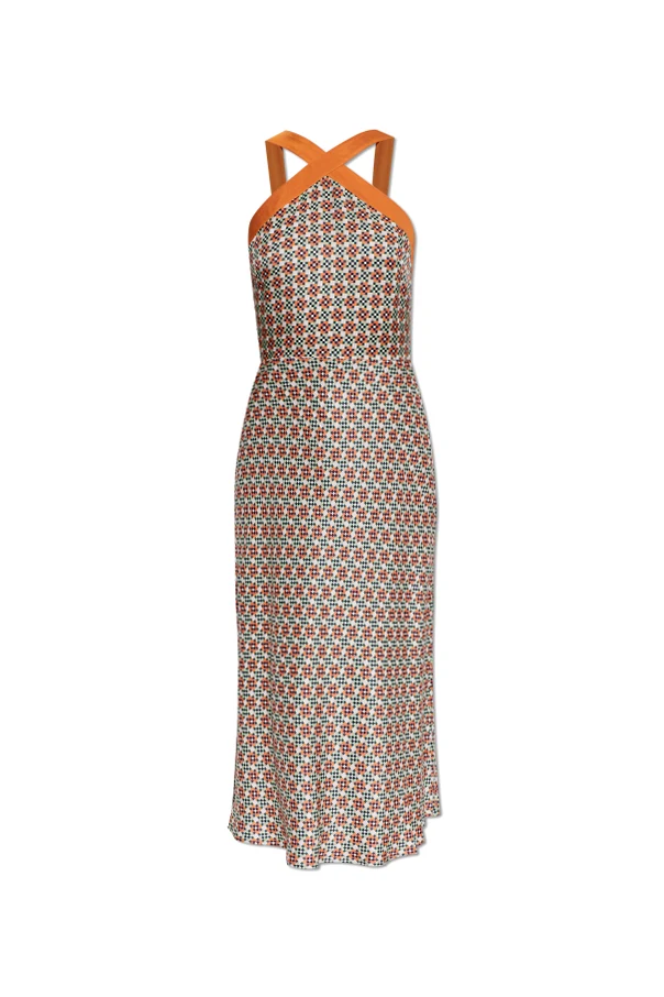 MULTICOLOUR Patterned off-shoulder dress