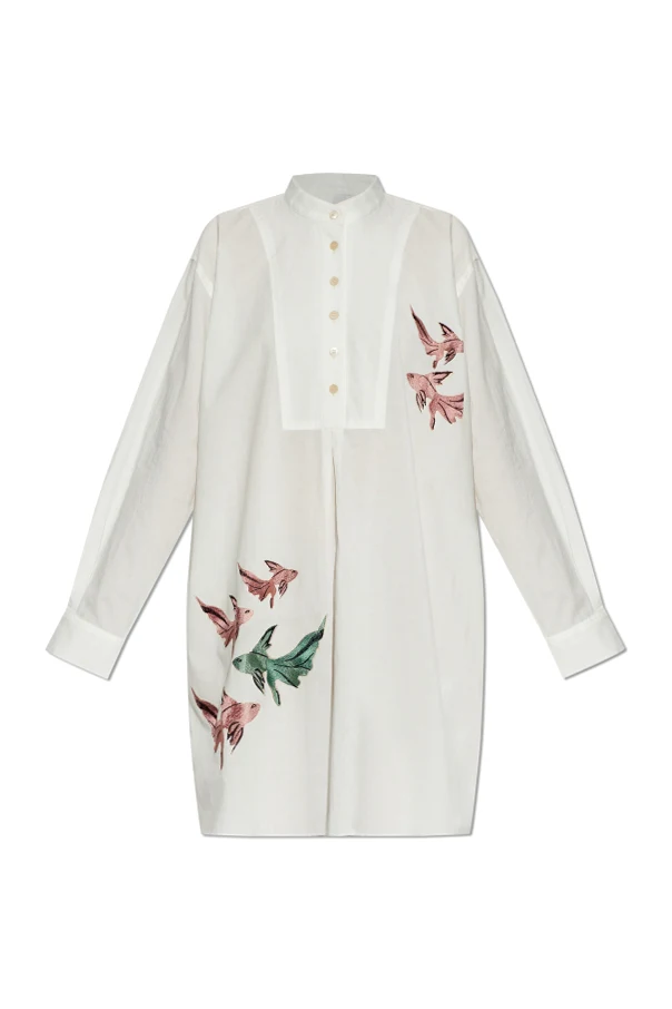 WHITE Dress with colorful embroidery