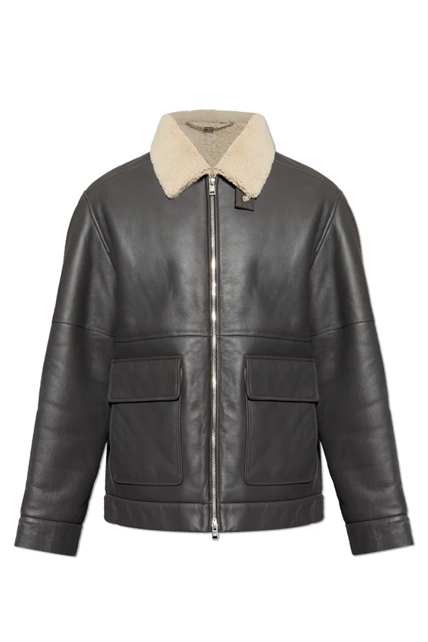 BRĄZOWY Skórzana kurtka