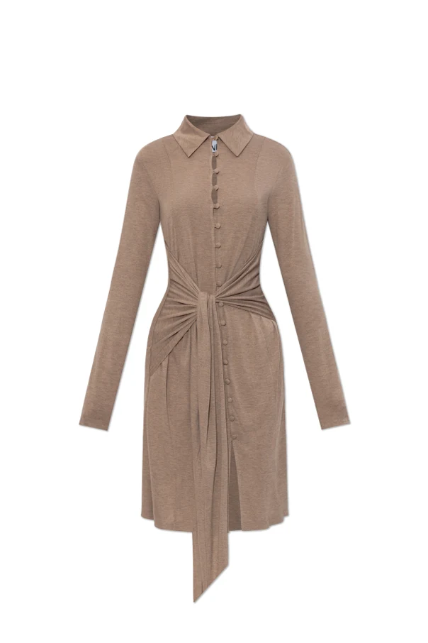 BROWN Dress with decorative tie