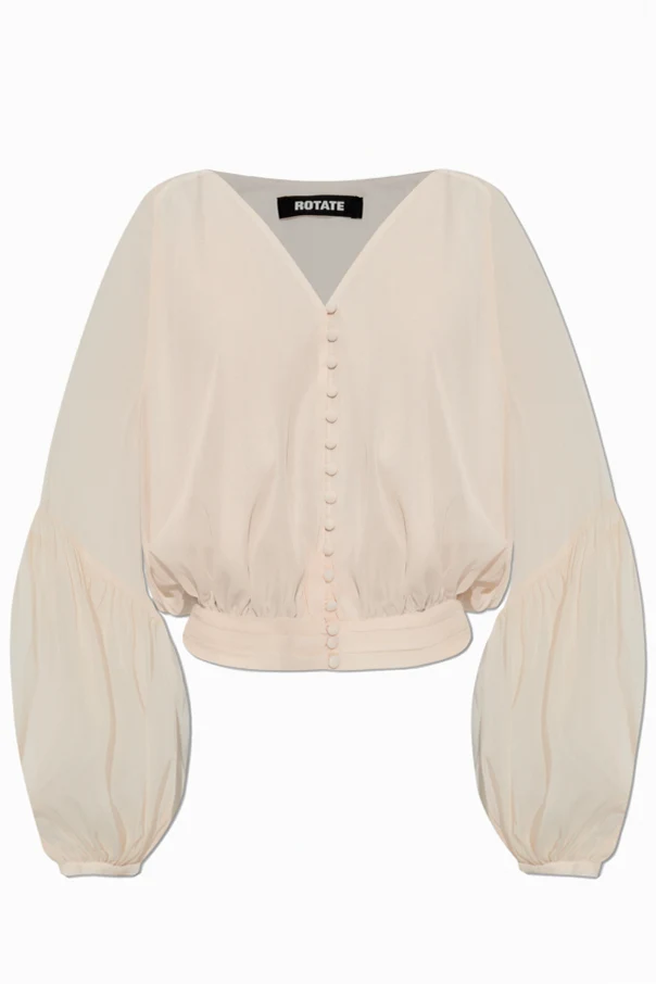 cream V-neck top