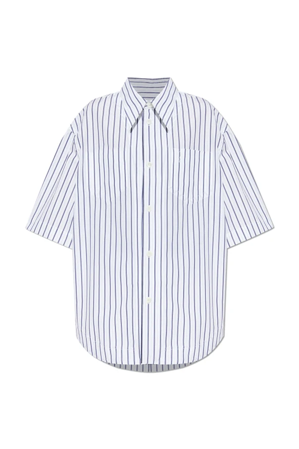 BLUE Striped pattern shirt