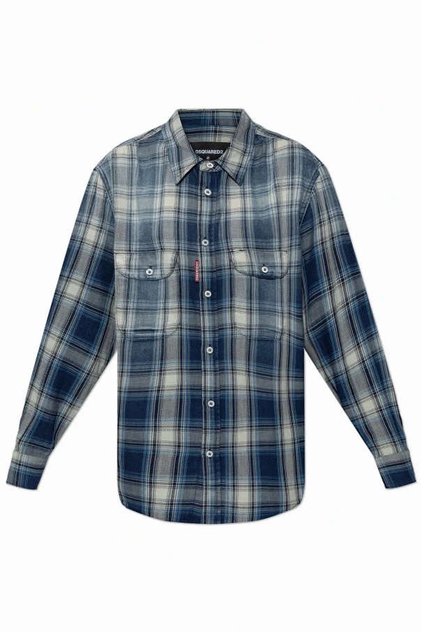 BLUE Plaid pattern shirt