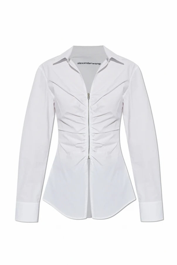 WHITE Shirt with ruching