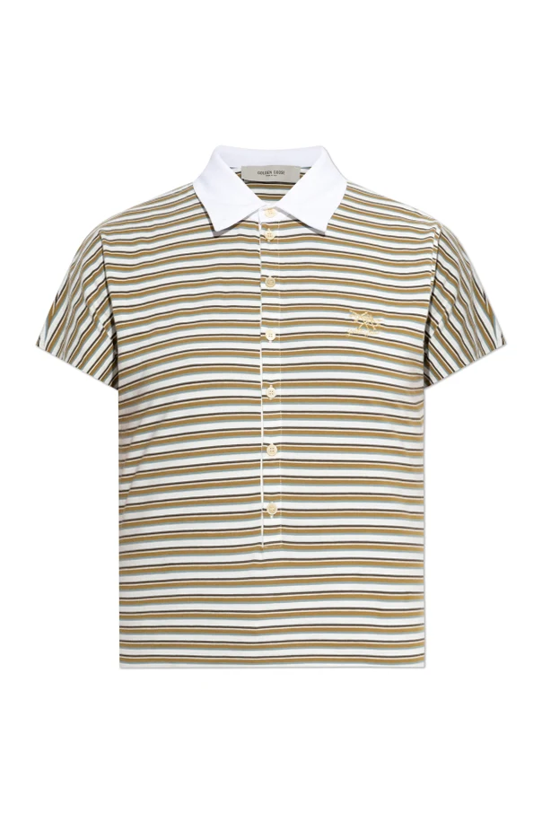 BROWN Striped polo shirt