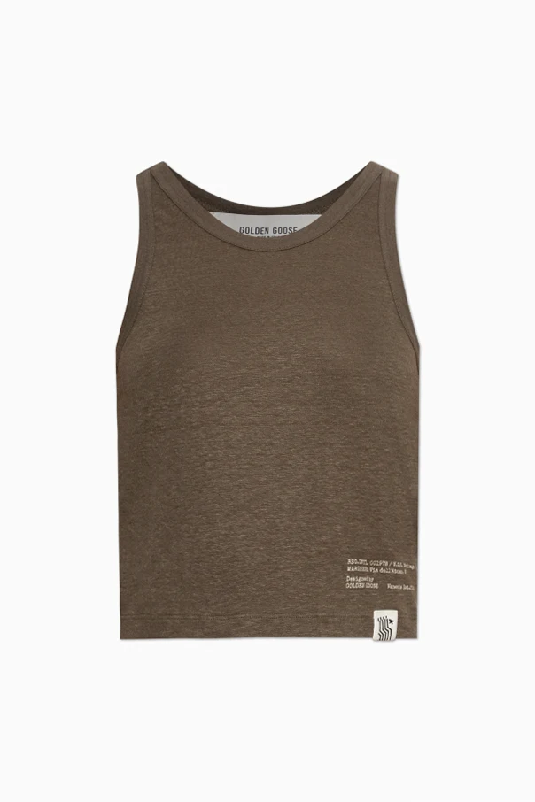 BROWN Linen camisole top