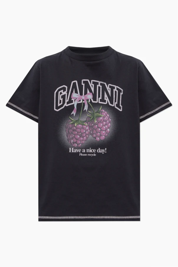 BLACK T-shirt with embroidered logo