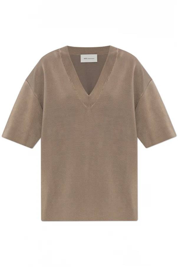 BRAUN T-Shirt mit V-Ausschnitt