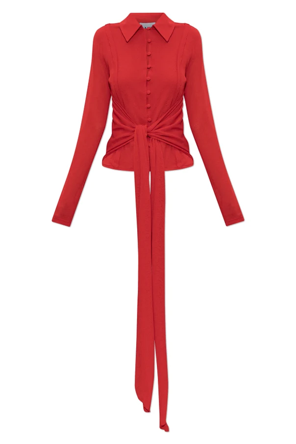 RED Cardigan with decorative tie