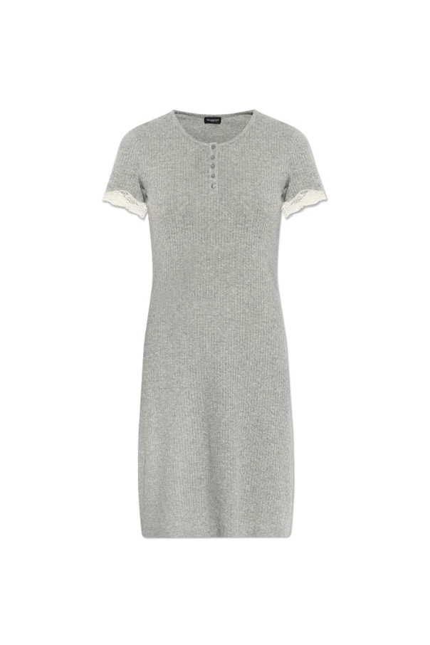 GREY Nightgown with lace inserts