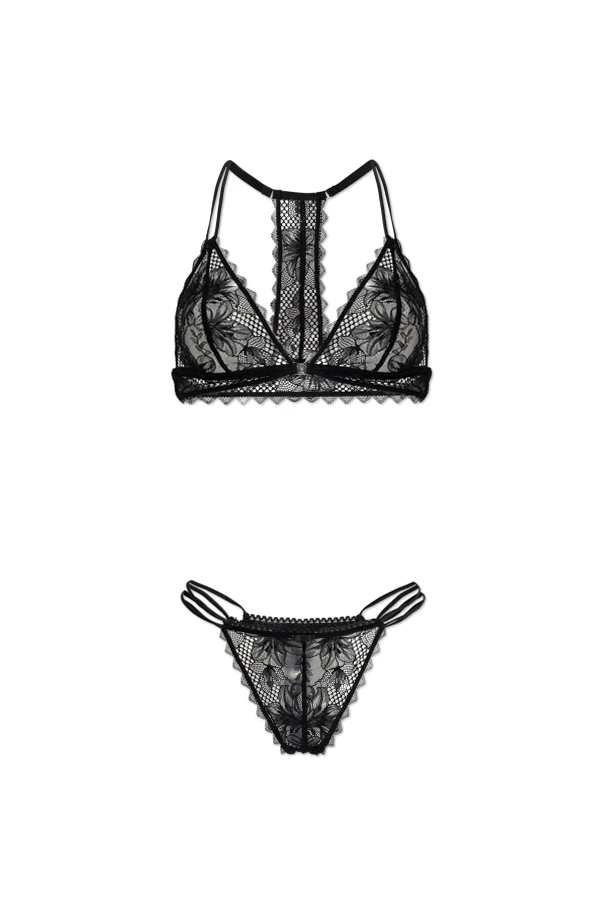 BLACK Lace lingerie set: bra and briefs