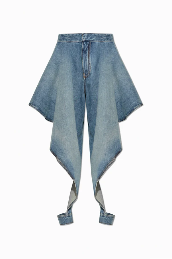 BLUE Asymmetrical jeans with a 'vintage' effect