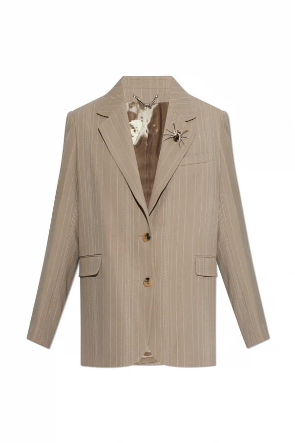 beige Blazer with shimmering applique