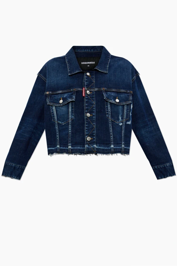 NAVY BLUE Denim jacket with `vintage` effect