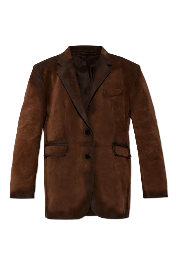 BRAUN Oversize"-Blazer aus Wildleder