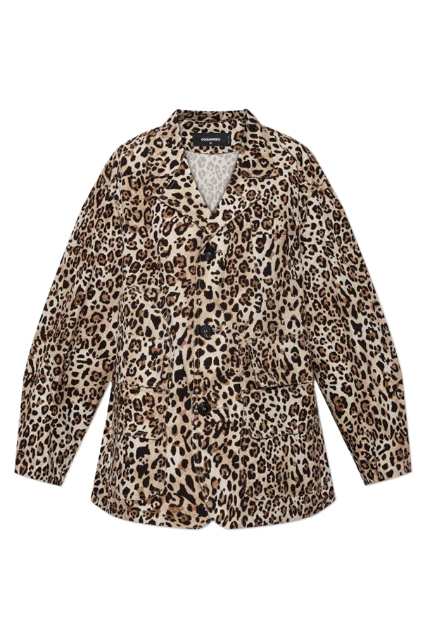 beige Animal Print Jacket