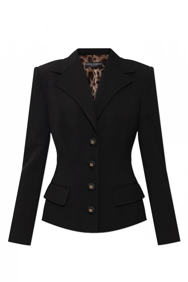 SCHWARZ Wollblazer mit offenen Revers